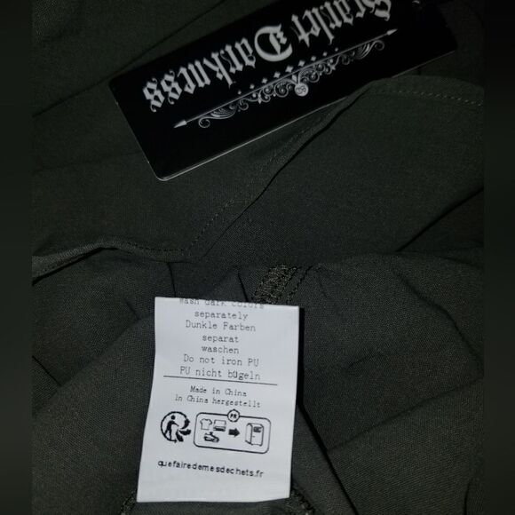 Colonial Contrast Color Dress Square Neck A-Line Dress green - Picture 6 of 15